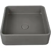 Guido Gusto Waskom Aris 39x39x12cm beton vierkant grijs inclusief afvoerplug