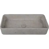 Guido Gusto Waskom Siro 60x28x12cm beton rechthoek donker grijs inclusief afvoerplug