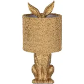 Clayre & Eef Tafel lamp, konijn, diameter 20 cm, hoogte 43 cm, goudkleurig, kunststof