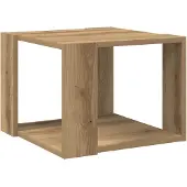 vidaXL Salontafel 40x40x30 cm bewerkt hout artisanaal eikenkleur