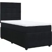 vidaXL Boxspring met matras fluweel zwart 100x200 cm
