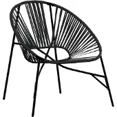 vidaXL Tuinstoel, eivormig, zwart, polyrotan