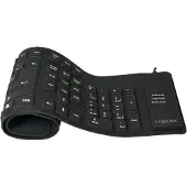 Logilink Flexible Waterproof - Clavier - PS/2 USB - QWERTZ - Allemand - noir