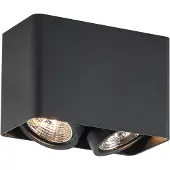 QAZQA Design opbouwspot zwart GU10 70mm 2-lichts draai- en kantelbaar - Vox