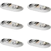 QAZQA Set van 6 afgeronde inbouwspots wit GU10 70mm 2-lichts - Hubs