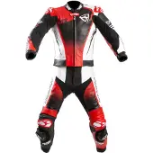MUGENRACE Sidegun Zwart Wit Rood Geperforeerd 2-Delig Motorpak Maat 48