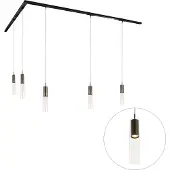 QAZQA Modern railsysteem met 5 hanglampen donker brons 1-fase - Iconic Lloyd