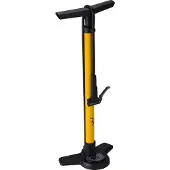 BBB Cycling AirBoost 2.0 Fietspomp met Drukmeter - 11 BAR 160 PSI - Ventielen: Dunlop, Presta & Schräder - Hoge Druk Vloerpomp Racefiets en MTB - Geel - BFP-28