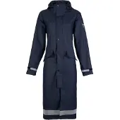 HORZE Hazel Lange Regenjas met splitten, dames, Dark Navy, 34