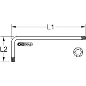 Ks Tools 151.4282, L-vormige sleutel, Torx, T70, groen, staal, 335 mm, 80 mm