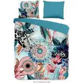 Hip Dekbedovertrek Maximilian Aqua Mandalas en Bloemen Katoen Satijn