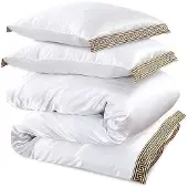 Beauty Silk Glans satijn dekbedovertrek Lace - Wit - 240x220