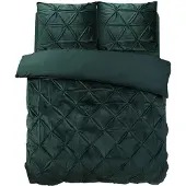 Sleeptime dekbedovertrek Pintuck - velvet - groen - 200x220