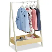 Relaxdays kinderkledingrek - garderobestandaard kinderkamer - kinderkapstok - babykamer