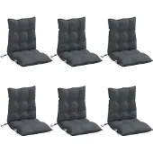 vidaXL Stoelkussens 6 st lage rug oxford stof antracietkleurig