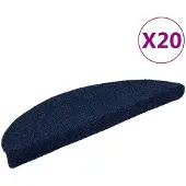 vidaXL Trapmatten zelfklevend 20 stuks 56x17x3 cm marineblauw halfrond