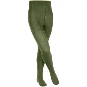Falke Comfort Wool dik eenkleurig wol panty kinderen groen - maat 98-104