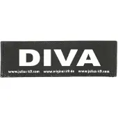 Julius-K9 Tekstlabel Diva Zwart 11 X 3 Cm 2 Stuks
