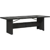 vidaXL Tuintafel met glazen blad 240x90x75 cm poly rattan