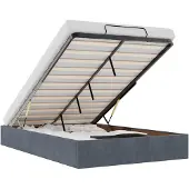 vidaXL Bedframe zonder matras 120x200 cm fluweel donkergrijs