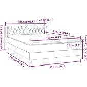 vidaXL Boxspring met matras fluweel donkergroen 160x220 cm