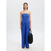 Selected Linnenmix Jumpsuit Dames Blauw 38