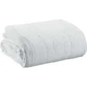 Vivaraise Witte decoratieve plaid van gerecycled katoen (50%) -