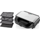 Eta Sandwichmaker Sorrento 4 in 1, Broodrooster, Zwart, Zilver