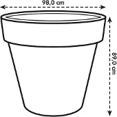 Elho Pot pure d100cm linnen wit