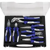 Promat /Tecwerk Set tangen | inhoud: 6-delig | verchroomd | kunststof koffer - 4000810095