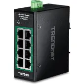 Trendnet TI-PGLC80 8-poorts Gigabit PoE+ industriële DIN-rail Mini Switch