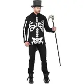 Leg avenue Kostuum -XL- Bone Daddy Zwart/Wit