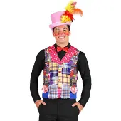 Thetru Clown Lapjesvest Voor Heren - Kostuum Accessoire Voor Carnaval