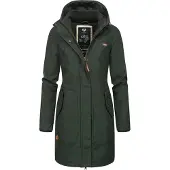 Ragwear Wintermantel 'Jannisa' bruin / donkergroen / wit