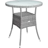 Casaria Polyrotan Balkontafel Grijs Ø60cm