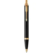Parker IM balpen | Zwarte lak met goud detail | Medium punt met blauwe inkt | Geschenkdoos
