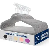 SereneLife Kleerhangers, Fluwelen Hangers, Antislip Zware Duurzame Kledinghangers Set-10Stuks-Duurzaam met 360° Draaihaak