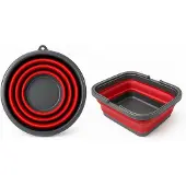 Dirt Devil Opvouwbare Opbergmand - Gemaakt van Kunststof - Voorzien van Handgreep - Rond Model - 1 Vak - Handig Opvouwbaar voor Compacte Opslag - Afmetingen 32,7 x 10 x 39 cm - Kleur Grijs/Rood