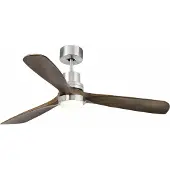 Faro Lantau L LED plafondventilator, Ø 132 cm, nikkel/donker grenen LED, dimbaar, alu / grijs / zink, Woon-/ Eetkamer, metaal