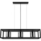 Eglo 33985 Brisling Hanglamp Staal Zwart/Gestoomd Glas - 3 x E27