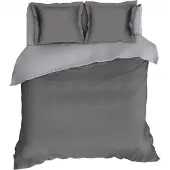 Romanette Dekbedovertrek Comtesse Antraciet Silver Flanel-240 x 200 / 220 cm | Lits-Jumeaux
