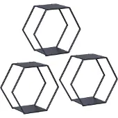 En.casa Wandrek Tand 3-delig wandplankenset zwart 32x37x19 cm []