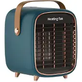 INF Elektrische keramische ventilatorkachel in retrodesign DarkGreen