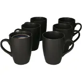 MamboCat Set van 6 koffiemokken Lampart Nero zwart 340ml