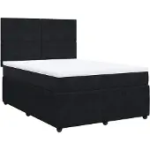 vidaXL Boxspring met matras fluweel zwart 140x190 cm