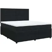 vidaXL Boxspring met matras fluweel zwart 180x200 cm