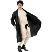 Widmann - Potloodventer & Travestiet Kostuum - Potloodventer Vieze - Man - Zwart, Beige - XXL - Carnavalskleding - Verkleedkleding