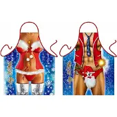 Benza Kerstman en Kerstvrouw sexy Grappig Leuk Schort Keukenschort