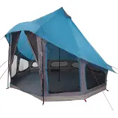 vidaXL Tipi Tent met dak met opslag Blauw 404 x 370 x 270 cm taft