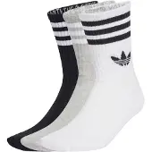 Adidas Sokken '3-Stripes Crew 3 Pairs' grijs gemêleerd / zwart / wit